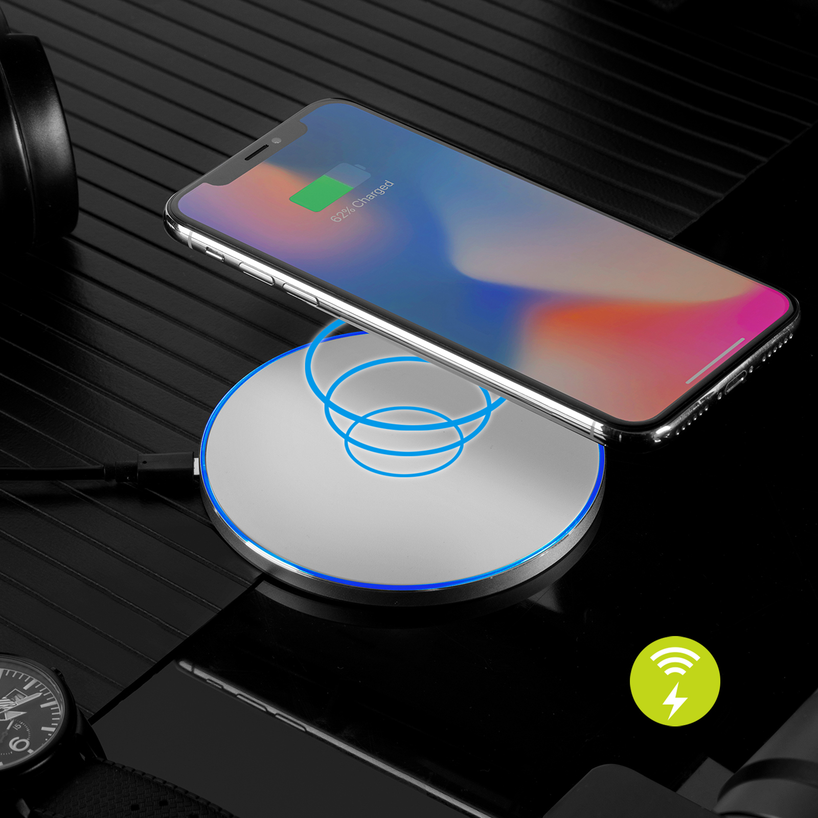UltraThin Fast Charging Wireless Charger Cyber Time