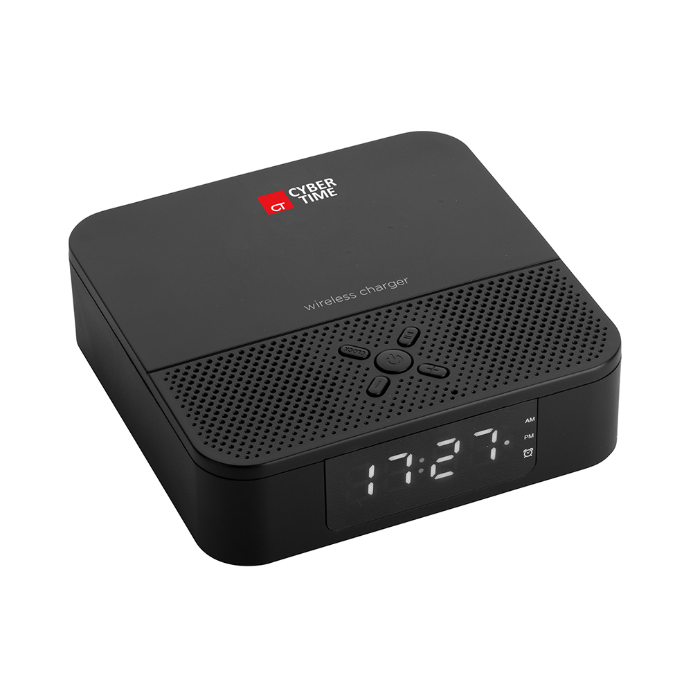 3 in 1 Alarm Clock, Speaker, and Wireless Charger Cyber Time