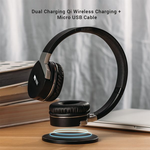 OnEar, 2Way Charging Wireless Headphones w/Mic Sleek Design